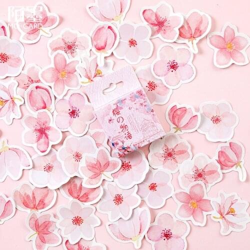 45pcs/pack blossoms Cute Decorative Flower sealing stickers Kawaii Paper Sticker Diary Diy Scrapbooking Label Sticker Stationery