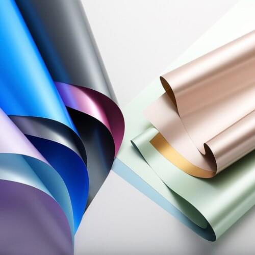 60*60cm 20pcs/lot Waterproof Flowers Two-tone Paper Gift Wrapping Paper Flowers Bouquet Packaging Supplies Craft Paper