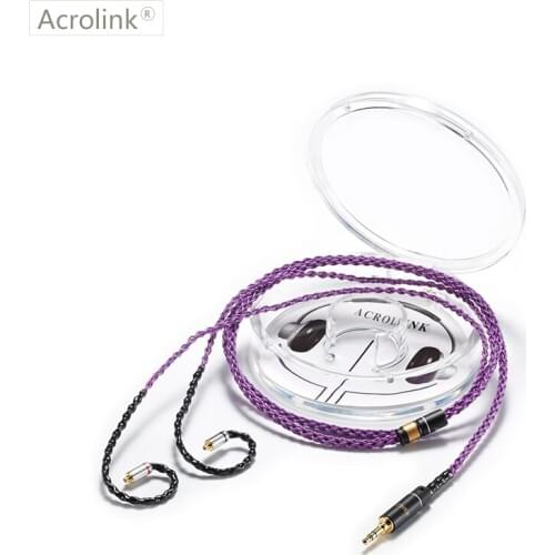 Acrolink 1.2m High Qulity Single Crystal Silver DIY Replacement Earphone Cable With MMCX For 3.5 Plug
