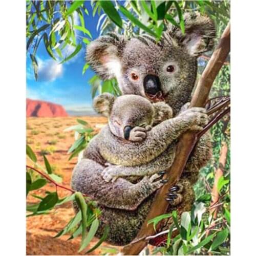 Diamond Painting 5D Diy Animal Branch Two Little Sloths Paste Cross Full Embroidered Embroidered Mosaic Decorative XN1409