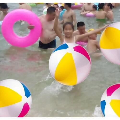 Free 1pc 60cm big Beach ball Swimming Pool PVC ball Popular 4 colors Outdoor Playful Toys for children Inflatable wholesale