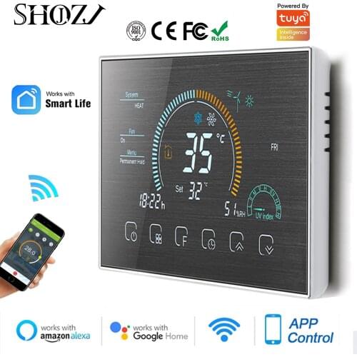SHOJZJ Wireless Remote Air Thermostat switch Electric valve Controller Cooling Heating Ventilation For Alexa Echo Google Home