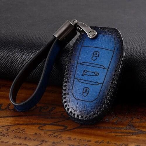 Retro style Car Key Case cover For Peugeot 301 308S 408 508 2008 3008 4008 5008 Remote Car Key Shell Case Protector Cover
