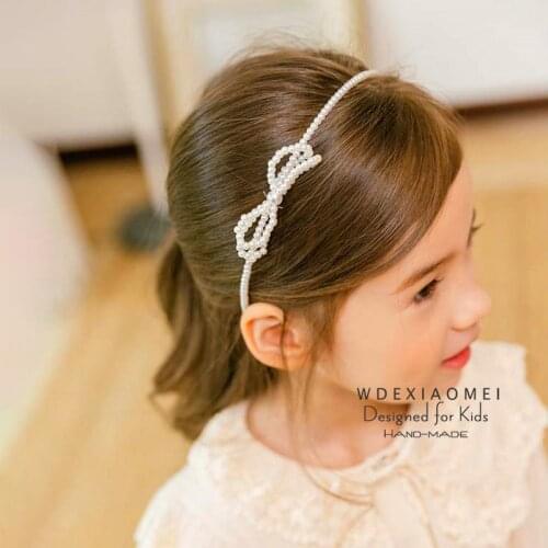 Elegant Full Pearls Hairband Girl Sweet Headband High Gloss Pearl Bow Hair Band Fashion Kids Hair Hoop Ornaments Accessory Gift