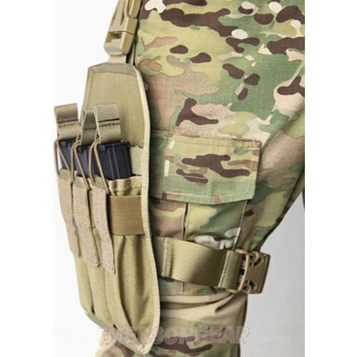 EmersonGear Tactical Triple EmersonGear Airsoft Hunting Drop Leg SMG Magazine Thigh Pouch Mag Holder Carrier For MP5 / MP7 / KRI