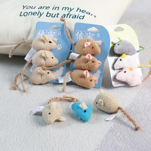 Cat toys simulation plush mouse three combination with pet cat toy cat grass containing mint funny cat
