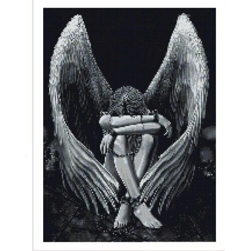 KAMY YI 5D DIY Diamond Painting Girl Angel Mosaic Wing Embroidery Cross Stitch Portrait Woman Home Decor Diamond Art