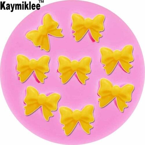 Kaymiklee M859 Cute Mini Bows Silicone Mold Fondant Sugar Craft DIY Christmas Wedding Cake Decorating Tool Chocolate Candy Molds