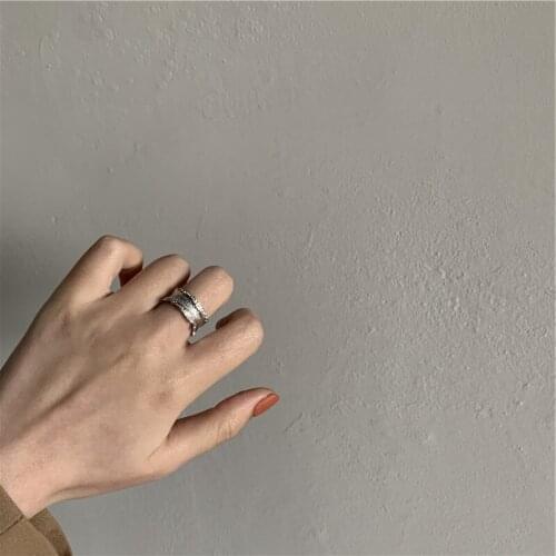 2020 New Fashion Fold Frosted Rings Trendy Metal Ins style Korea Style rings for women Girls Party Jewelry Gift for Girls