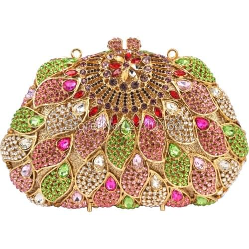 Crystal Purse 2016 New Style Party Bag Stones Rhinestones Diamond Evening Wedding Box Clutch Handbag Metal Clutches Bag 88411