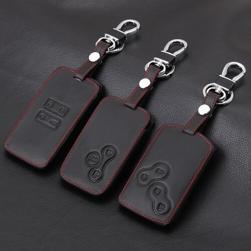 AndyGo Leather Key Cover Case Key Bag Key Chain For Renault Clio Scenic Megane Duster Sandero Captur Twingo koleos Kadjar