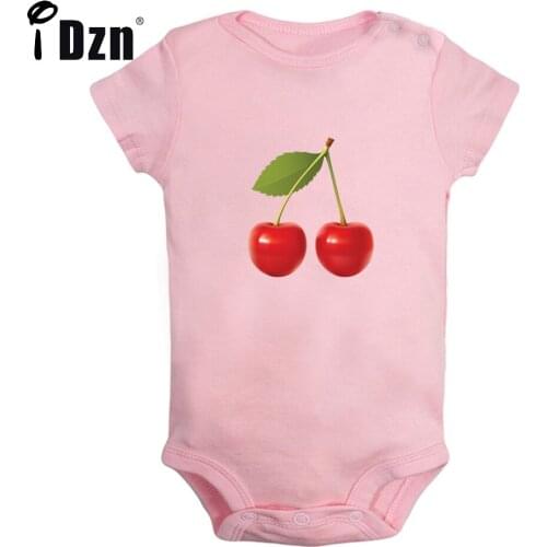 IDzn Cute Baby Boys Girls Summer Bodysuit Red Cherry Yellow Cherry Clothing Sweet Fruit Rompers Newborn Short Sleeves Jumpsuits