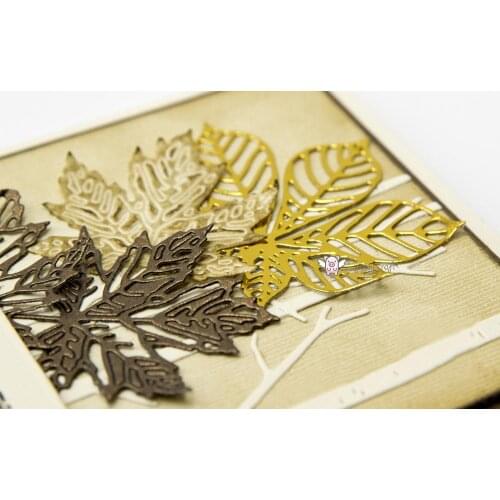 Mmao Crafts Metal Steel Cutting Dies New Maple leaf decoration Stencil For DIY Scrapbooking Paper/photo Cards Embossing Dies