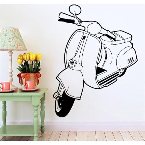 Moped Scooter Wall Decal Vinyl Stickers Motorbike Wall Sticker garage Interior Design Removable Art Home Bedroom Decor C303
