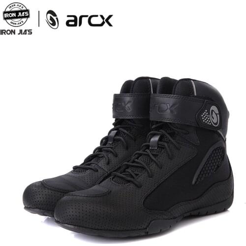ARCX Motorcycle Boots Vintage Casual Men Motorcycle Boots Moto Riding Boots Breathable Protective Racing Shoes Boots Popular