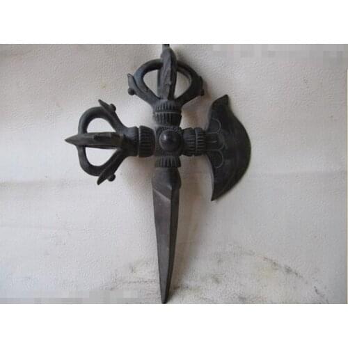 Song voge gem S0138 Tibet Buddhism Temple 100% Pure Copper bronze Evil spirits hatchet arms Fa Qi
