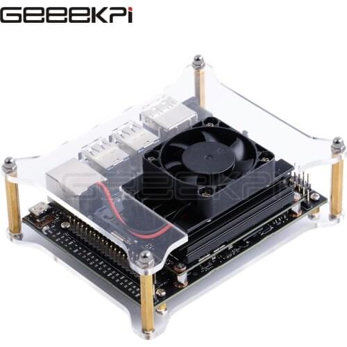 GeeekPi Transparent Clear Acrylic Case Housing Shell Type A / B with Cooling Fan Screws for NVIDIA Jetson Nano B01 A02 Version