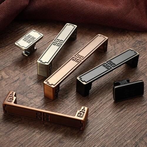Retro Chinese Handle Kitchen Door Cabinet Cupboard Handles Wardrobe Antique Drawer Knobs and Pulls Decor Furniture Hardware