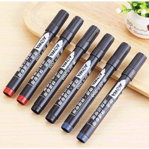 Black/Red/Blue Mark Oily Pen Permanent Note Pen Multifunction Marker Waterproof Pen Office School Supplies Large Capacity Pen