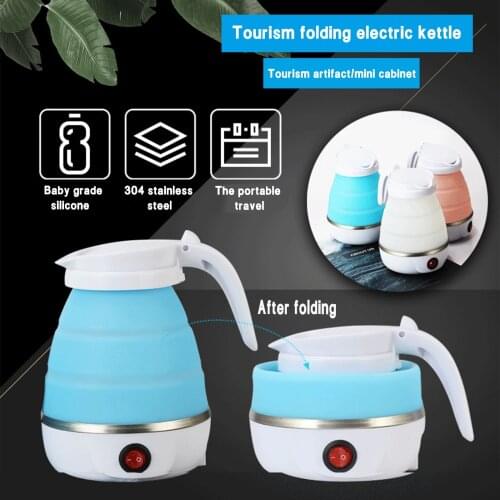 Folding Electric Kettle Portable Boiling Water Home Electric Kettle Durable Silicone Foldable Kettle Travel Home Use#h3
