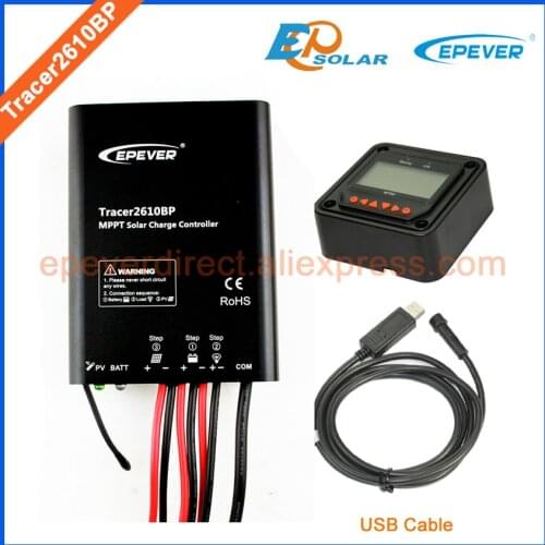 24V 260W solar panels MPPT EPEVER Solar tracking controller Tracer2610BP+USB cable MT50 meter,MT50 can't set lithium battery