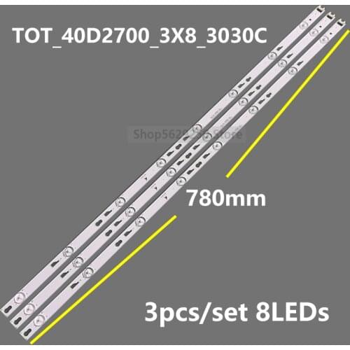 LED Backlight strip 8 lamp For TCL 40'' TOT_40F3800_3X8_3030C-V1 4C-LB4008-HR2 40HR330M08A2 V0 L40F3303B L40F3301B L40F3800A