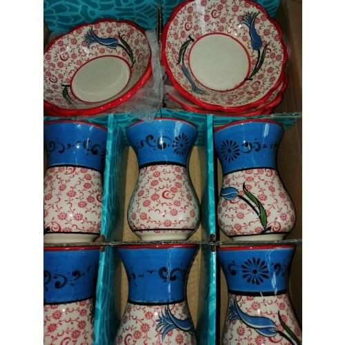 Turkish Ceramic 6 Pieces Tea Cups Set