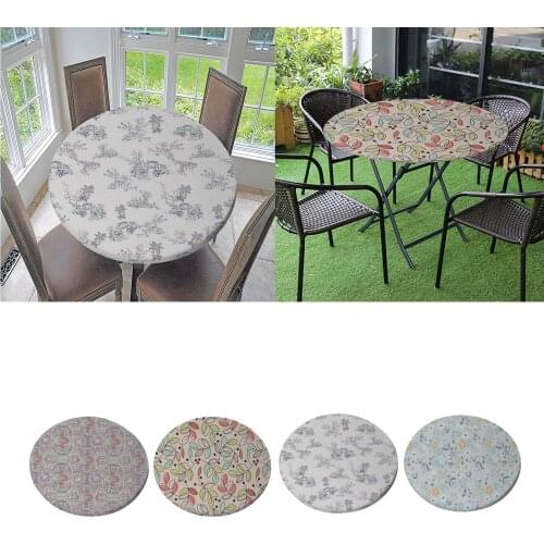 Wipeable Table Cover Fitted Water-proof 3d Digital Printing Stretch Table Cloth Easily Wipe Off Easy to Clean for Outdoor