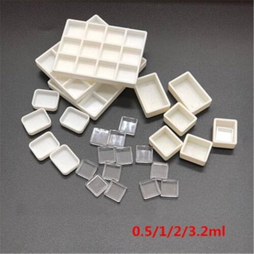 1/12/36pcs Empty Full/Half Pan White Half Pans Paint Plastic Watercolor Paint Grid Half Pans Artists Palette Art Supplie