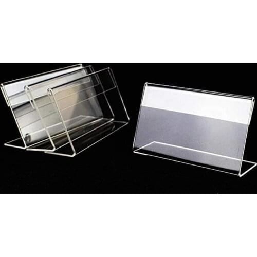 1/6Pcs Acrylic L-shaped Clear Plastic Desk Sign Label Frame Price Tag Display Rack Paper Card Holders Counter Stand Decorations