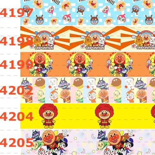 10yards - different sizes - Anpanman cartoon printed grosgrain ribbon/180716-4197-4205
