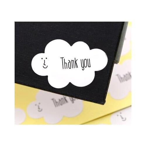 112pcs/lot Kawaii cloud shape seal sticker Handmade Thank You gift stickers Cute Packing Label supplies (ss-1503)