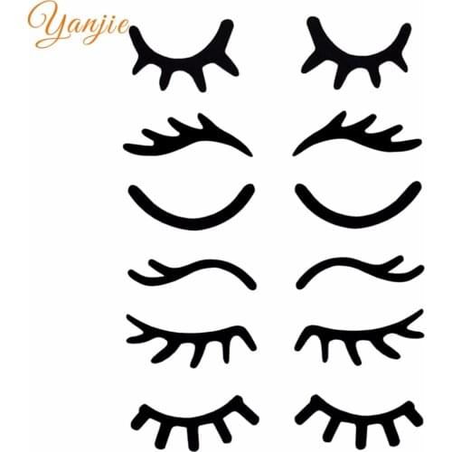 20pcs/lot 6 Styles Birthday Ornament Black Non-woven Felt Horse Sleepy Cake Eyelash Decoration For Women 2020 Horn Headband