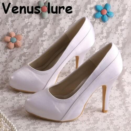 22 Colors) White Platform Wedding Shoes for Bride Closed Toe Fashion Women Shoes