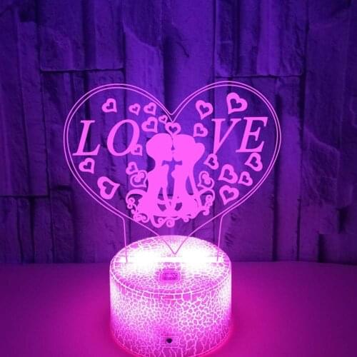 New Valentines Day Love 3d Night Light Acrylic Visual Night Lamp Creative Diy Express Gift Led Lamp Bed Room Decoration