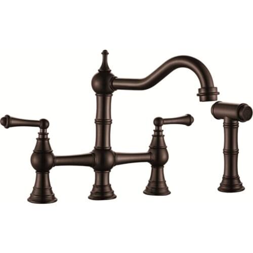 8 in. ORB Traditional Kitchen Faucet with Brass Sprayer