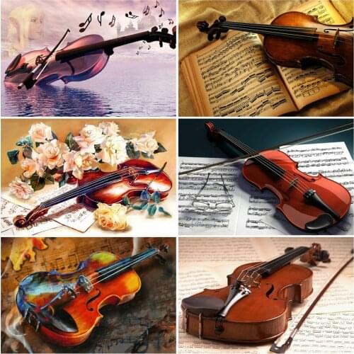 AZQSD DIY Diamond Painting Guitar Full Square Drilling Wall Art 5D Picture Rhinestones Diamond Mosaic Home Decoration