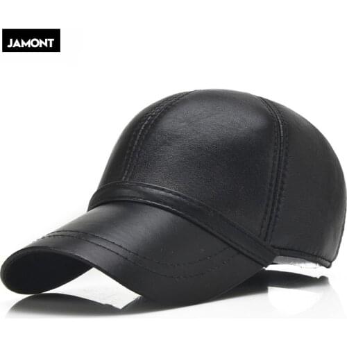Men Real Sheepskin Leather Caps Male Casual Real Natural Sheep Skin Leather Baseball Hats New Fashion Fall Winter Leather Hat