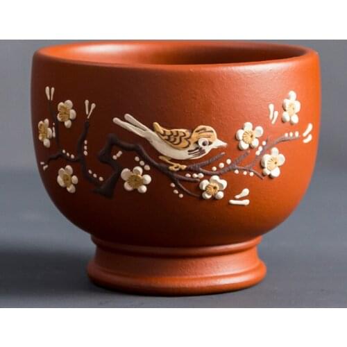 Retro Tea Cup High Quality Garden Bird Vintage Small Tea Bowl Mug Handpaint Teacup