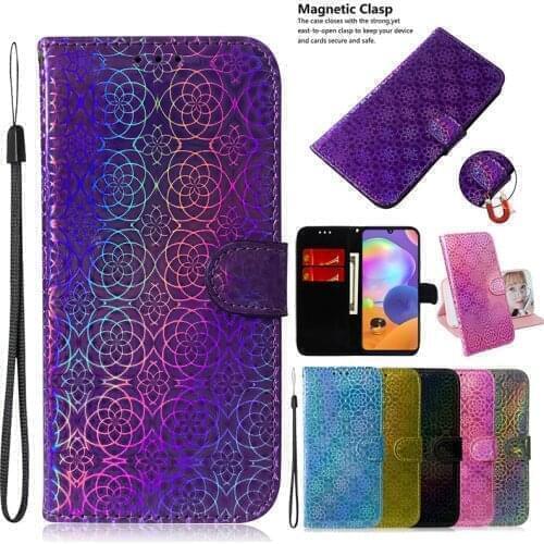 Gradient Color Leather Phone Case For Huawei Honor 9 10 20 Lite Pro 8X 7A Nova 6 se 7i 10i 20i P Smart z 2019 Flip Book Cover