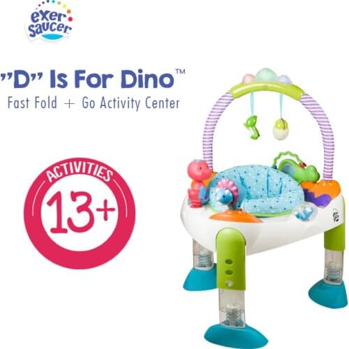 Exersaucer by Evenflo "D" is for Dino Fast Fold + Go Activity Center Baby Toy
