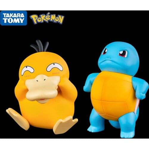 10cm Pokémon Anime Tsundere Squirtle Psyduck Cute Funny Pokemon Boxed Car Decoration Action Figure Doll Birthday Halloween Gift