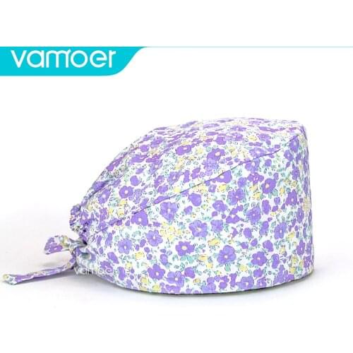 Surgery hat dentist Fashion Breathable Scrub Cap Printed Button Work Hat Casual Unisex Outdoors Nurse Work Hat For Home Worker