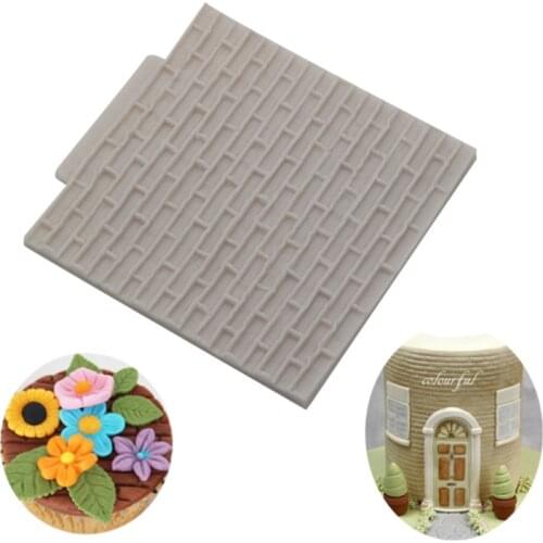Brick Wall Silicone Mold for Fondant Cake Decorating, Cupcakes, Sugarcraft, Cookies, Candies, Cards and Clay Bakeware Tools