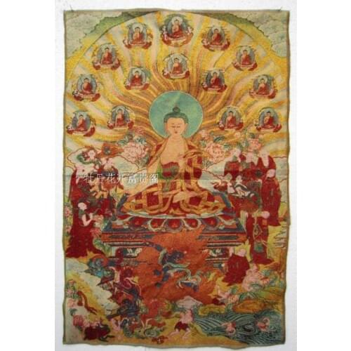 Chinese collection the Thangka embroidery Bodhisattva diagram