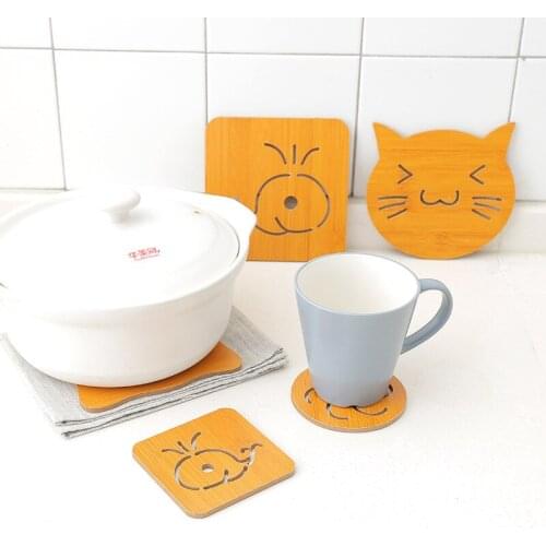 Chinese placemats bamboo and wood waterproof insulation pads coasters creative kitchen table mats home decoration table mats