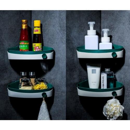 Multi - function wall - hanging non - punching large - capacity washing gargle table bearing stable storage toilet shelf J05