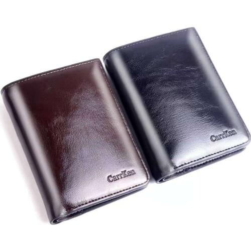 Male Leather Wallets Men Wallet Credit Business Card Holders Vintage Brown Leather Wallet Purses High Quality