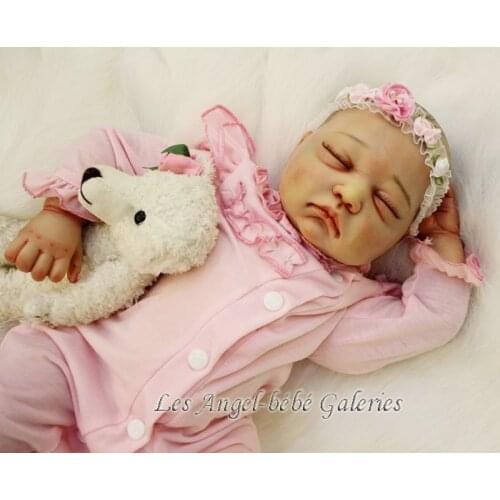 49cm Newborn Baby Soft Vinyl Realistic Reborn Baby Doll Exquisite Hand-Drawn Girl and Boy Sleeping Cute Doll