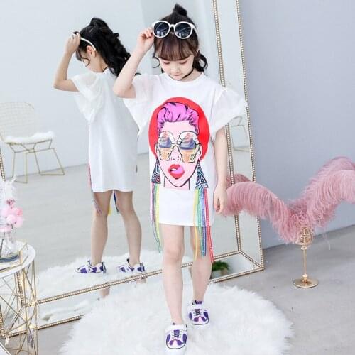 Summer Fashion Teen Toddler Girls Dress Cartoon Casual Children Clothes Princess Costume Kids Dresses for Girls 4 6 8 10 12 Year